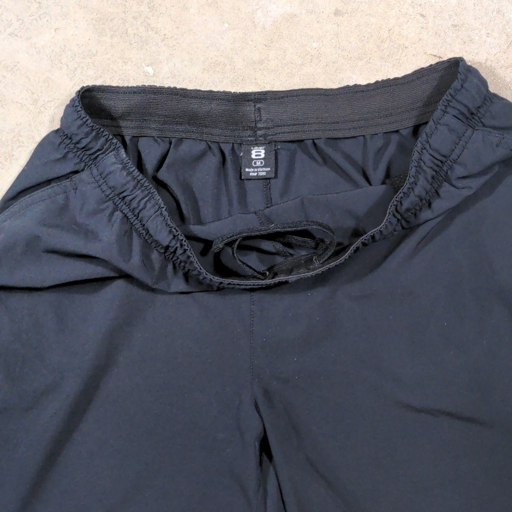 Layer 8 Womens Athletic Shorts Black Medium M Drawstring Elastic Waist Gym Run - Picture 4 of 9